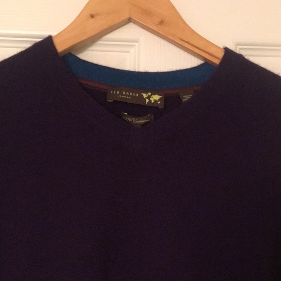 NWT Purple Cashmere Ted Baker V-neck sweater - Picture 6 of 14